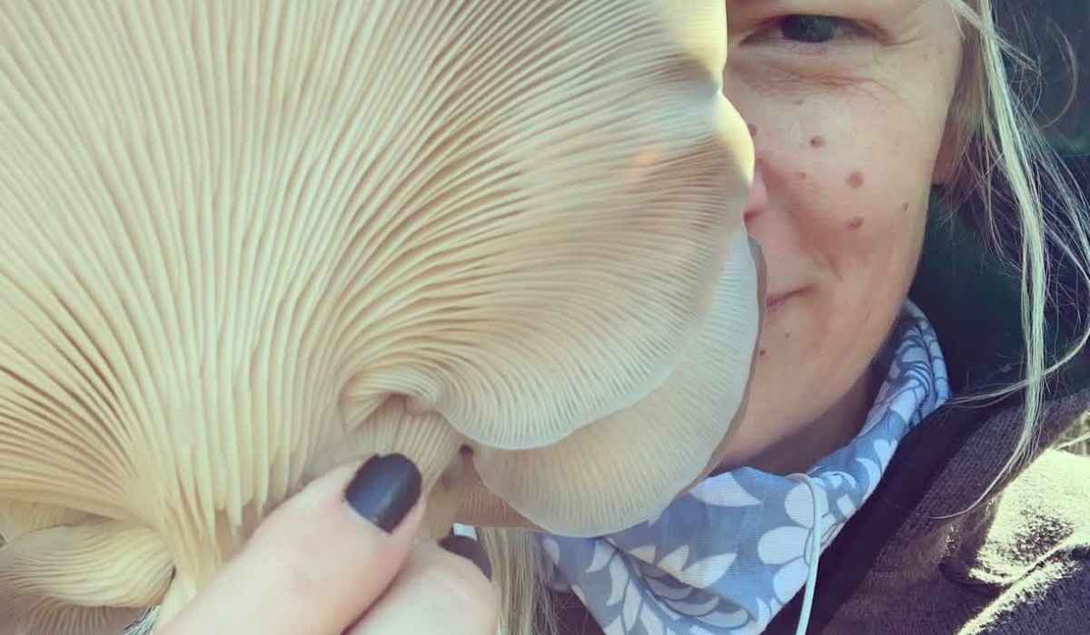 Olga with an Oyster Mushroom